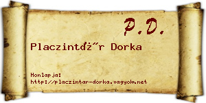 Placzintár Dorka névjegykártya